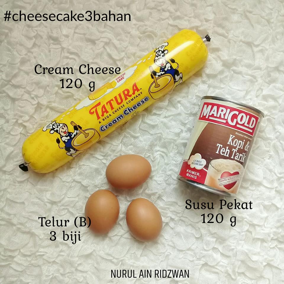 Guna 3 Bahan Sahaja Untuk Buat Cheese Cake Gebu